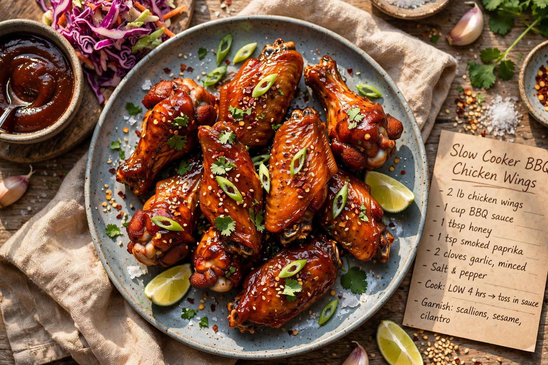 Slow Cooker Barbecue Chicken Wings