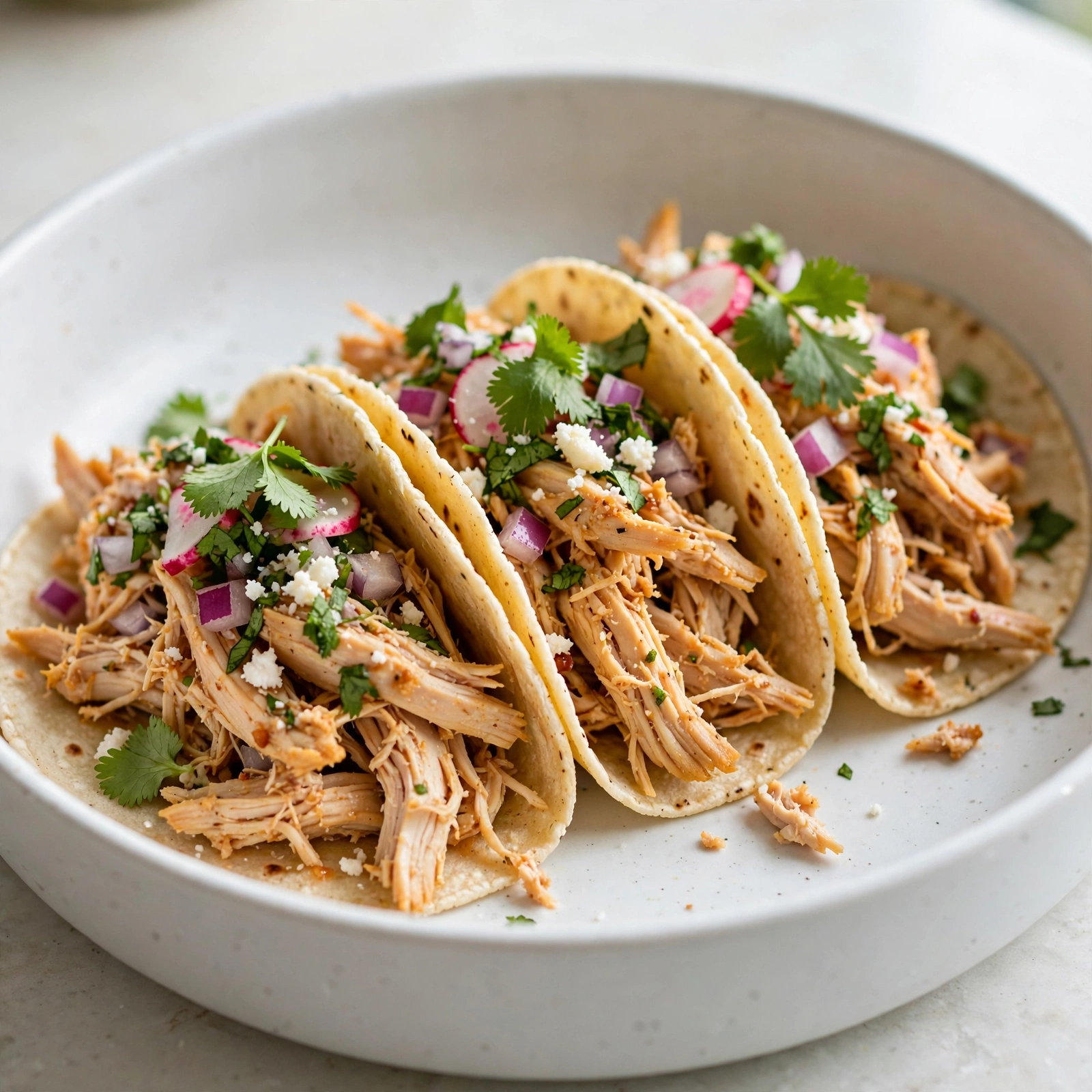 Slow Cooker Shredded Chicken Tacos